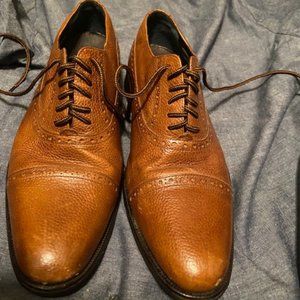 Cole Haan Tan Textured leather lace up men's size 10 rubber sole